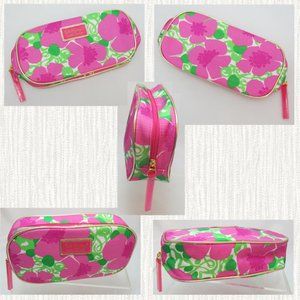 UNUSED Lilly Pulitzer x Estee Lauder POPPY PASSION Gold Trim ZIPPER Makeup Bag